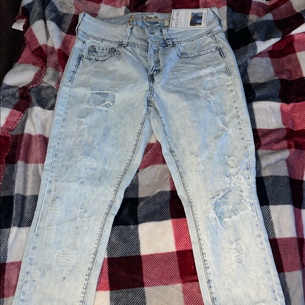 Size 11 indigo reign factory destroyed jeans